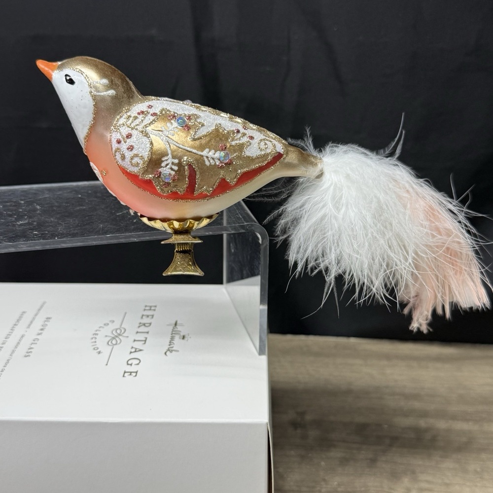 Hallmark Heritage Collection Decorative Bird Blown Glass Poland Ornament HDR1573